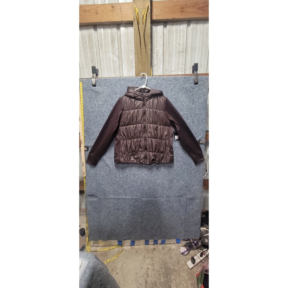 Avia Women's Quilted Jacket Chocolate (Brown) Long Sleeve Hooded Size XXXL NWT